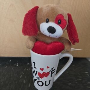 Adorable Dog plushie in mug